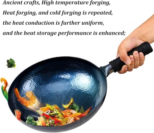 Wok tradicional de hierro con mango 32 cm miniatura 2