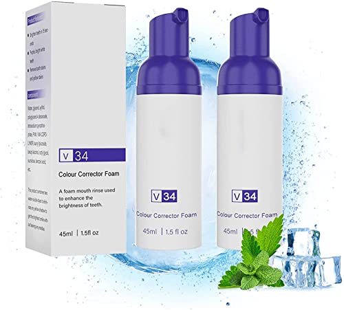 PICKX Corrector de color espuma Blanqueamiento dental pasta de dientes Blanqueamiento dental limpieza pasta de dientes fuerte eliminación de manchas para reducir el amarillamiento para (2PC) Cover