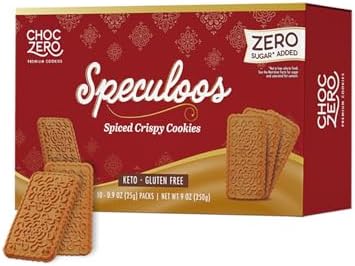 ChocZero, Premium Cookies, Speculoos, Spiced Crispy Cookies, 10 Packs, 0.9 oz (25 g) Each