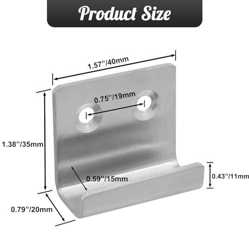 Image of 10 Pcs Wall Hanger, Stainless Steel Wall Mount Brackets Hook Wall Tile Bracket , Heavy Duty Wall Tile Hanger for Picture Frame, Mirrors (Silver, Medium)