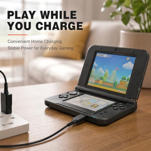 Lot de 2 câbles de charge pour Nintendo 3DS 1.5 m, câble USB de rechange compatible avec Nintendo 3DS/3DS XL/New 3DS XL/DS/DSI/2DS/2DS XL, chargeur portable rapide et durable pour jouer partout – vue 5