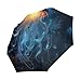 KAAVIYO Blue Starlight Jellyfish Umbrella Windproof Automatic Foldable Umbrells Auto Open Close for Men Women Kids