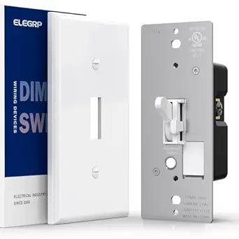 8 Best LED Dimmer Switches for a Seamless Lighting Experience 3 ELEGRP Digital Toggle Dimmer Switch for Dimmable LED, CFL, and Incandescent Bulbs, Single Pole or 3-Way, Wall Plate Included, White