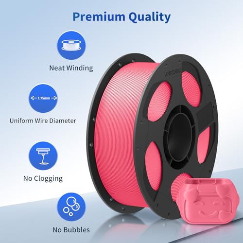 Image of ANYCUBIC PLA 3D Printer Filament, 3D Printing PLA Filament 1.75mm Dimensional Accuracy + /- 0.02mm, 1KG Reusable Spool (2.2 lbs), Pink