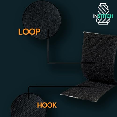 Image of Self-Adhesive Hook and Loop Tape, Hook & Loop Tapes Roll, Self Sticky Back Strong Gripping Perfect for DIY | Home, Office, School, and Crafting |, Crafting & Wall Hanging (25mm) (Black, 5 Meter)