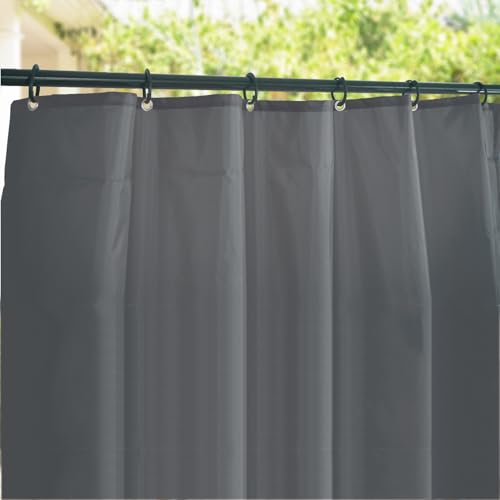 Coverify Outdoor Patio Curtains, Waterproof Curtain for Gazebo Deck Front Porch, Pergola, Living Room, Sun Blocking Privacy Curtain, 100x84in,1 Panel, Grey
