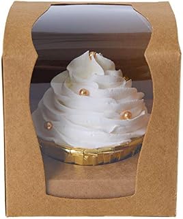 ONE MORE Cupcake Boxes Single 15 Count with Clear Window Inserts for Party
