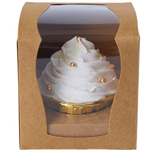 ONE MORE Cupcake Boxes Single 15 Count with Clear Window Inserts for Party