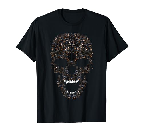 Rottweiler - T-shirt per Halloween con teschio di