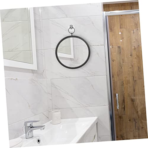 Miroir suspendu rond en métal compact résistant pour petite pièce - 7