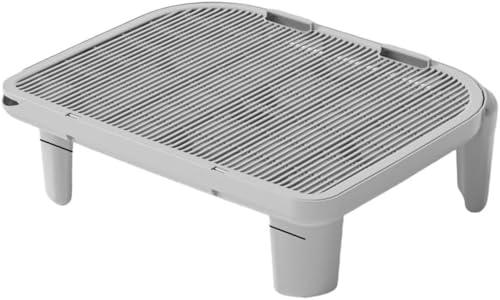 Girlmarry猫トイレステップクリーニング簡単ステップトレイ猫トイレ専用ペダルペダル短足猫用便利グッズ (高さ15cm,グレー)