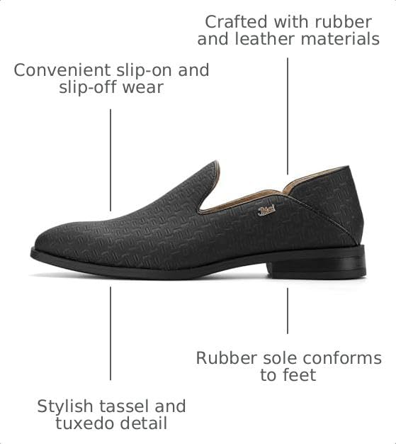 Image of JITAI Men's Dress Shoes - Casual Rubber & Leather Loafers for Men - Fashion Business Formal Wear