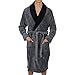 Regency New York Coral Fleece Robe Grey Black Collar Large/X-Large