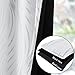 Xwincel 100% Blackout Curtains White and Silver Foil Pattern Curtains 84 Inch Length for Living Room Metallic Silver Wave Print Drapes for Bedroom Thermal Insulated Grommet Window Curtains 2 Panel Set
