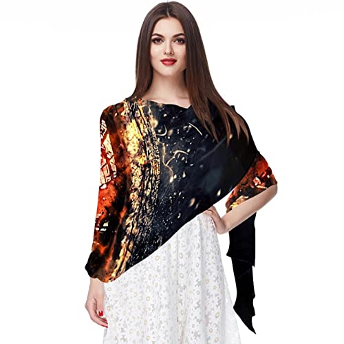 Foulard en mousseline de soie femme jaune à motif lèvres rouges