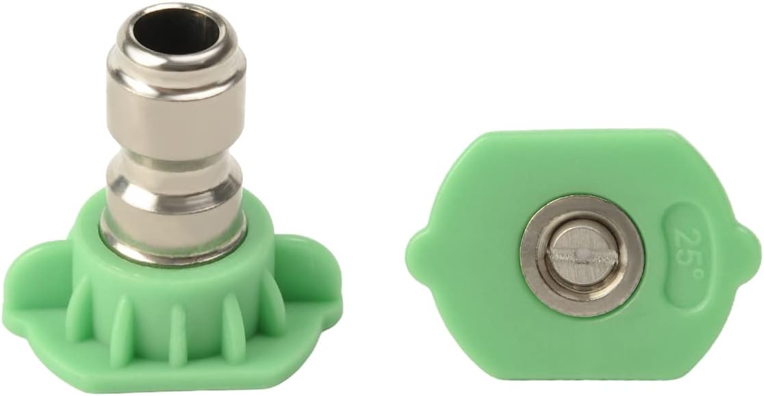 Pressure Washer Spray Nozzle Tips Universal Power Washer Turbo Nozzle Spray Rotating for Watering Flowers Washing Car 1/4'' Quick Connect Multiple Degrees Pressure Nozzle, Green 2PCS