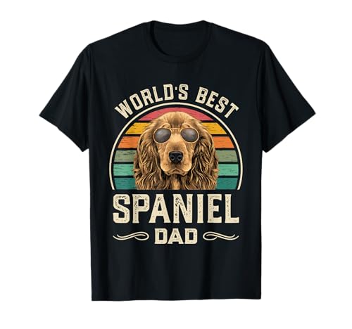 World's Best Spaniel Dad English Cocker Spaniel Dog Dad T-Shirt