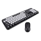Style de machine à écrire vintage : le clavier sans fil est doté d'une touche ronde de style machine à écrire rétro, vous offrant l'expérience de frappe la plus confortable, ajoutant une vitalité indispensable à votre bureau.