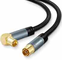 Cavo Antenna TV RG6 Angolo 90° - 1 Metro, Connettori Oro, Per HDTV, Modem, Ricevitori Segnale - Foto 5