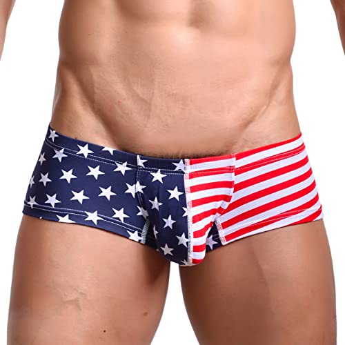 Evankin Mens's Briefs,Soft Sexy Underwear USA American Flag Boxers Briefs(34,L)