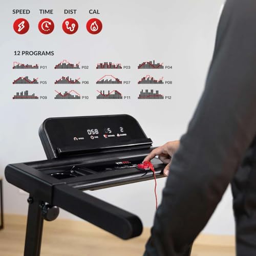 Treadmill FITFIU Fitness MC-160 Ultra Compact Folding Treadmill, Maximum Speed 8Mph, Running Surface, Power 3Hp, 12 Training Programmes