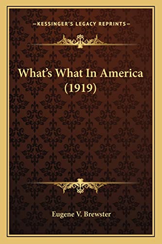 What's What In America (1919)