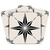 Tile Stickers by Mi Alma 24 pcs Talavera Wall Stencils Wall Stickers Peel and Stick Easy Application – Ideal for Bathroom, Kitchen Wall Tile Decals (Star Tile 1, 6x6 Inch)