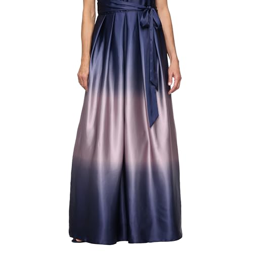 Image of S.L. Fashions Women's Cap Sleeve Long Satin Ombre Mother of The Bride Dress with Pockets, Formal Party Gown