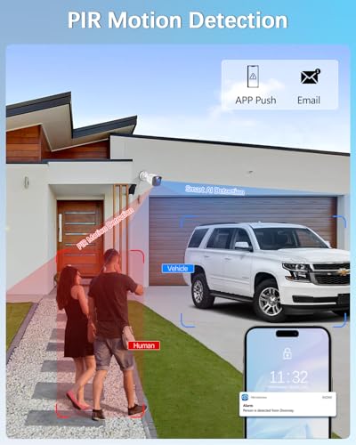 Image of 【All-in-One Security System】 Outdoor Wired Security Camera System with 10'' Monitor, Home Video Surveillance Systems, Outside CCTV Cameras for Home Security, Surveillance DVR Kits