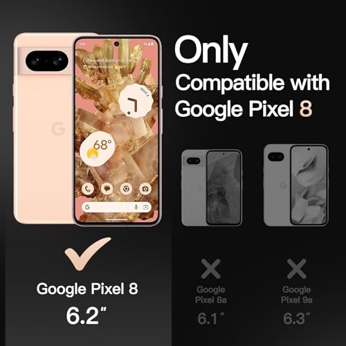 Image of JETech Magnetic Cover Case for Google Pixel 8 6.2-Inch 2023, Compatible with MagSafe, Translucent Matte Back Shockproof Phone Cover (Rose)
