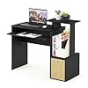 Furinno Econ Multifunctioneel thuiskantoor computer schrijfbureau, computer bureau, studiebureau, w/bak, zwart/bruin…