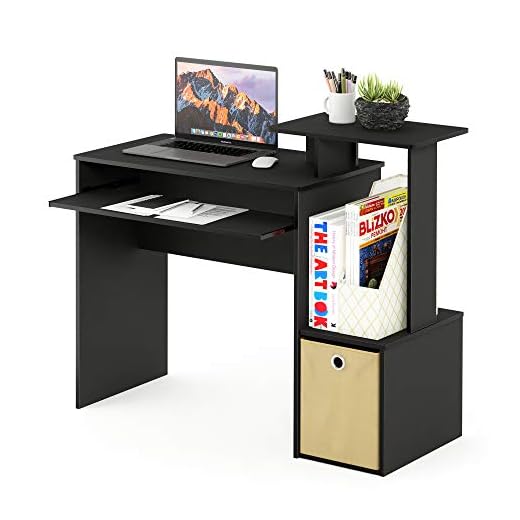 Furinno Econ Multipurpose Home Office Computer Writing Desk, Black/Brown