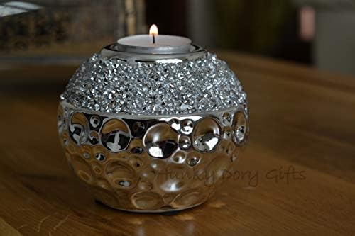 lesser and pavey LP46300 Sparkle Tea Light Holder | For Adults | Silver Accessory