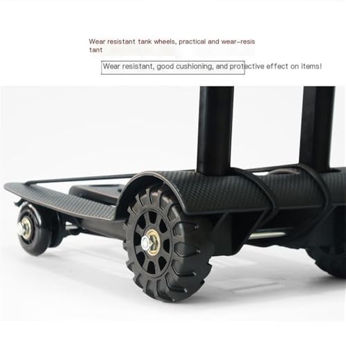 Carretilla plegable con 4 ruedas giratorias ligera y portátil miniatura 5