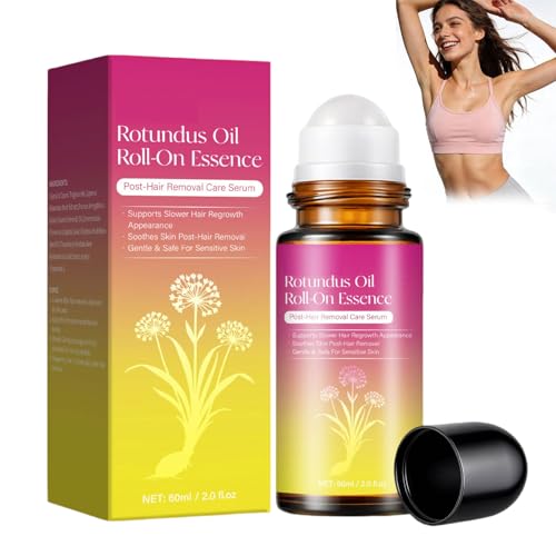 Rotundus Oil Roll-On Sérum D'épilation - 100% Pure Naturelle, Cyperus Rotundus Huile Après-Épilation, Ralentit la Repousse, Apaise les Rougeurs et Affine les Pores, pour Tous les Types de Peau (1PC)