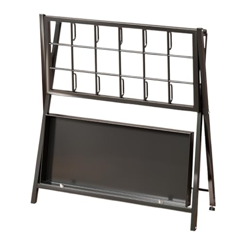 Generico Portaombrelli,Portaombrelli in Metallo 18 Scomparti - Grande Organizzatore in Ferro con Ganci e Vassoio Rimovibile per Ingresso Casa Ufficio