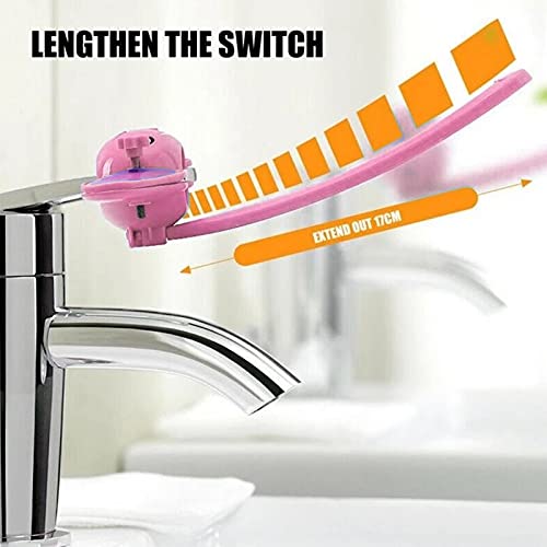 Image of Faucet Handle Extender Cartoon Faucet Extender Animal Handle Extenders Universal Soft Handle Extender Hand Washing Faucet Sink Handle Extender Small Hand Washing Solution (Pink (2pcs))