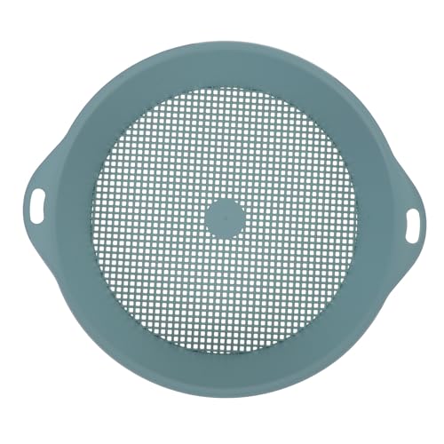 Hohopeti Cedazo para Tierra y Compost de Jardín Plástico Azul 28X31X5 CM con Malla de 3 MM Herramienta Portátil para Cribar Arena y Suelo Cultivo Ornamental y Bonsáis