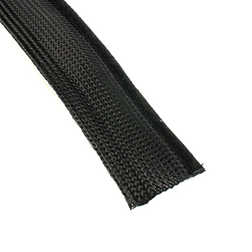 Preisvergleich Produktbild Geflechtschlauch 13mm geflochten mit Klettverschluss, 1m, schwarz