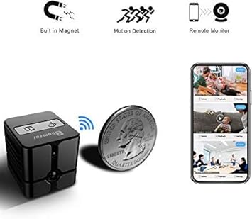 ehomful WiFi Mini Wireless Hidden Spy Camera with Real 1080P, Auto Night Vision Monochrome Covert, Built-in Magnet, No Lags/Frozen Streaming, Works with Multiple Viewers