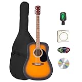 Fender FA Series Dreadnought Acoustic Guitar - 2-Color Sunburst Bundle with Gig Bag, Tuner, Strings...