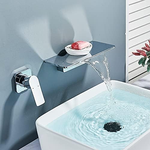 Robinet de baignoire mitigeur noir mat cascade mural salle de bain