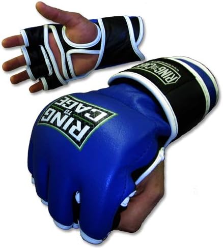 MMA Ultimate Combat Gloves - Fight/Competition/Training Gloves- Blue/Black