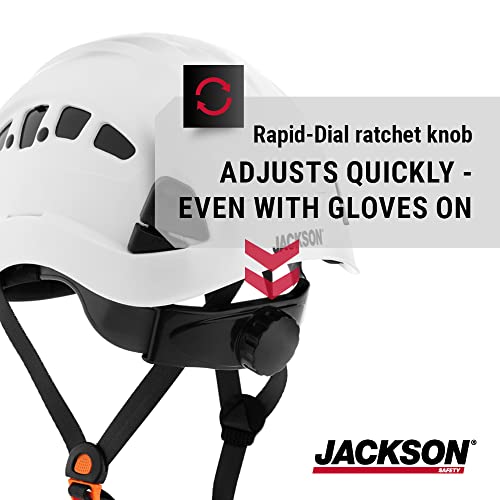 Jackson Safety Ch-400V Hard Hat, Industrial"Climbing" Style, 6-Pt.suspension, Vented, White, 20920 #TOP3