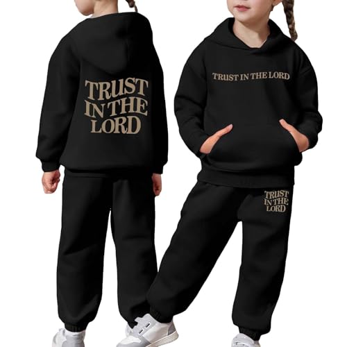 Ensemble sweat à capuche et pantalon manches longues enfant garçon fille chaud16