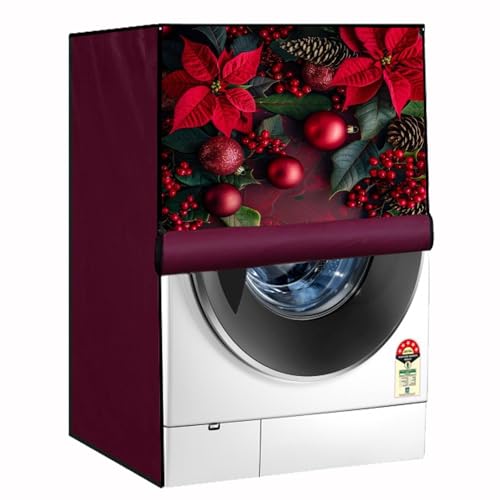 Image of Waterproof 9Kg Front Load Fully Automatic Washing Machine Cover compatible for lg /ifb /godrej /lloyd /bosch & etc Washing Machine (IFB9KMAROONCHERRYSC14FL04)