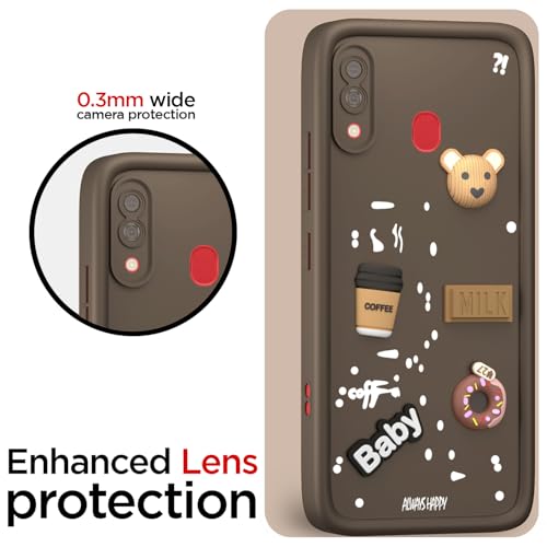 Image of Pikkme Back Cover for Samsung Galaxy A20 / A30 / M10s | Cute Fun Cartoon 3D Bear Silicone Full Body Protection Bumper Cover (Brown)
