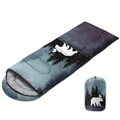 Sleeping Bags for Adults Youth Kids,3D Printing Camping Sleeping Bag for Girls Boys Lightweight Waterproof Cold/Warm Weather Sleeping Bag for 3 Seasons