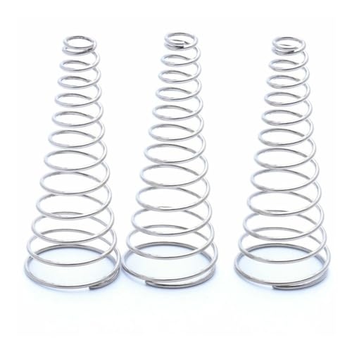 Cilky 20pcs Conical Cone Compressed Spring Wire Diameter 0.3mm - 0.8mm Pressure Small Spring Small Springs Compression(Size:0.7x5.6-10x12mm)