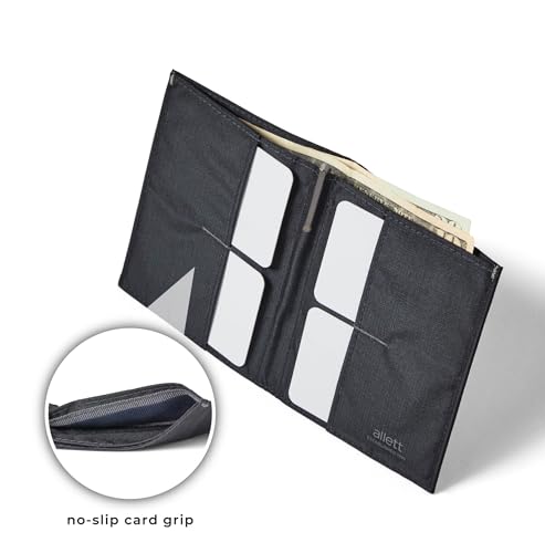 Allett Coin Wallet 2.0, Jet Black | Nylon, RFID Blocking, Velcro Pocket, Slim, Minimalist, Bifold, Water Resistant, Thin, Front Pocket | Holds 4-24+ Cards, Flat Bills & Receipts3